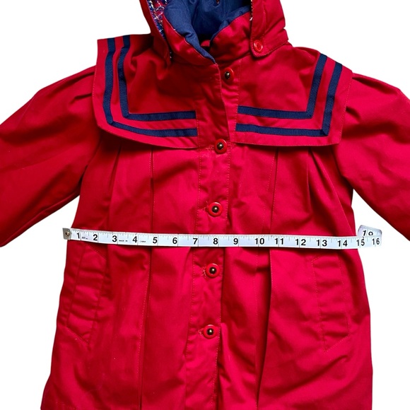London Fog Sailor Ked Red Winter Coat Dress - Picture 9 of 12